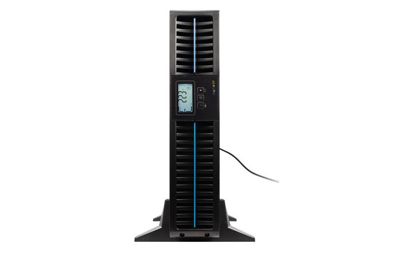 Источник бесперебойного питания SMARTWATT ИБП онлайн, чистый синус, мощность 2000/1800 ВА/Вт, стоечный/напольный, LCD дисплей, порт USB, RS232, EPO, SNMP слот, Shuko socket CEE7/4 - 2 шт., встроенные АКБ 4*7 Ач (3703020040003)