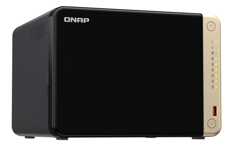 Системы хранения данных QNAP SMB QC 2GhzCPU/8Gb/upto 6HDD, up to 22 with TL-D800C/SATA(3,5" 2,5")/ 2xUSB3.2 2xUSB2.0/1xHDMI/1xExp.slot/2x2,5Gb/iSCSI/1xPS/3YW TS-664-8G-EU-RU