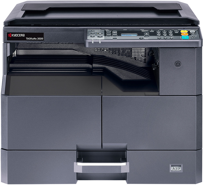 мфу Kyocera TASKalfa 2020 (P/S/C, черно-белая печать, А3, 20 стр/мин, 600 x 600 dpi, duplex, 256 МБ, USB, старт.тонер - да, 3.000, ориг.тонер TK-4140~16.000 , альт. 1102ZR3NL0)