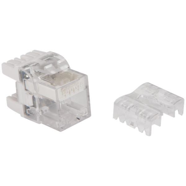 Модульрозиточный с индикатором Модуль Keystone, RJ45, кат.5E, UTP, 180 градусов, с индикатором, белый