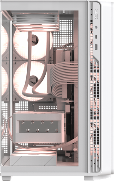 корпус Formula V Line Crystal Z7 PA White, ATX, TYPE-C*1, USB3.0*1, Front+Side Glass, SIDE 3x PERFORMANCE ARGB, REAR 2x PERFORMANCE ARGB