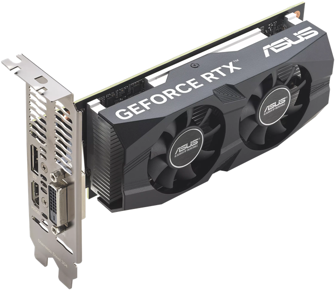 Видеокарта ASUS RTX3050-O6G-LP-BRK//RTX3050 DVI HDMI DP 6G D6; 90YV0KQ0-M0NA00