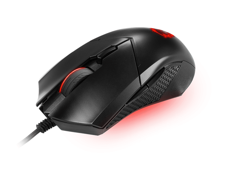 Мышь проводная Gaming Mouse MSI CLUTCH GM08, Wired, DPI 3200 (max. 4200 by software), Red lighting, Adjustable Weight system, 92g (w/o weights & cable), black
