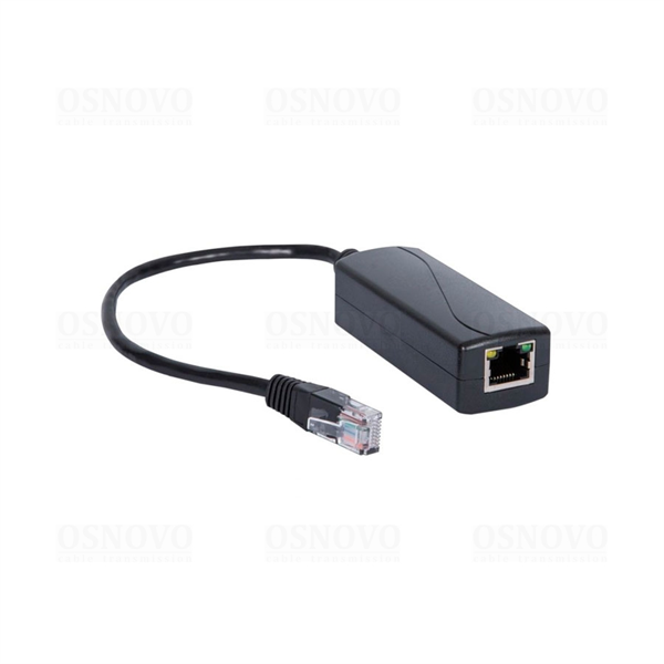 Преобразователь напряжения PoE OSNOVO CN-PoE24/G PoE-конвертер Gigabit Ethernet 48V в 24V. Порты: вх. - RJ45(10/100/1000 Base-T, IEEE 802.3af/at), вых. - кабель RJ45(10/100/1000 Base-T, 24V 1A). Входное напряжение: DC48-57V. Методы