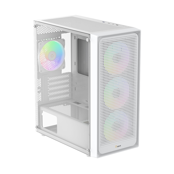 корпус Ocypus Gamma C50 WH ARGB, MATX, USB3.0*1+USB2.0*2, FRONT 3x120mm ARGB, REAR 1x120mm ARGB (незначительное повреждение коробки)