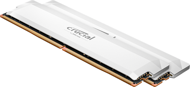 Оперативная память Crucial Pro Gaming by Micron DDR5-6400 64GB Kit (2x32GB) UDIMM CL40 White 1.35V, 1 Year Warrаnty