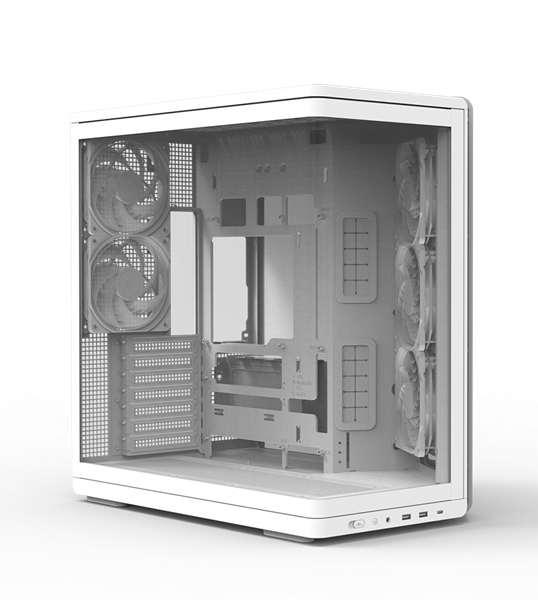 корпус ZALMAN P60, ATX, WHITE, WINDOW, 2x3.5", 3x2.5", 1xUSB TYPE-C, 2xUSB3.0, SIDE 3x120mm ARGB, REAR 2x120mm ARGB