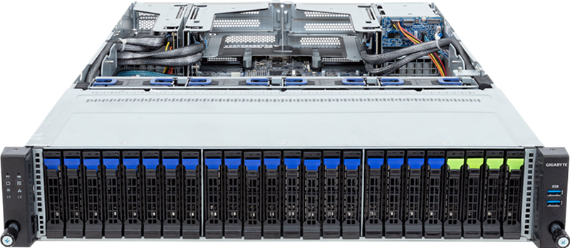 Шасси серверное Gigabyte Server Platform R283-S92 / 2U / 2xIntel (Gen 4/5) / 2xHS / 32xDIMM / 4xSFF NVMe/SATA/SAS + 20xSFF SATA/SAS + 2xSFF SATA/SAS / 2x1GbE / 2xOCP 3.0 / 6xFHHL + 2xLP / 2x2000W / Rails / 1Y