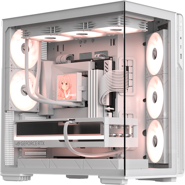 корпус Formula V Line Crystal Z7 PA White, ATX, TYPE-C*1, USB3.0*1, Front+Side Glass, SIDE 3x PERFORMANCE ARGB, REAR 2x PERFORMANCE ARGB