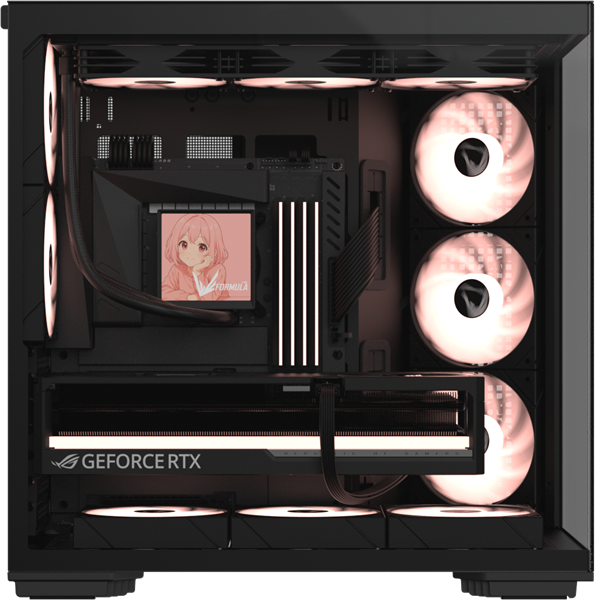корпус Formula V Line Crystal Z7 PA Black, ATX, TYPE-C*1, USB3.0*1, Front+Side Glass, SIDE 3x PERFORMANCE ARGB, REAR 2x PERFORMANCE ARGB