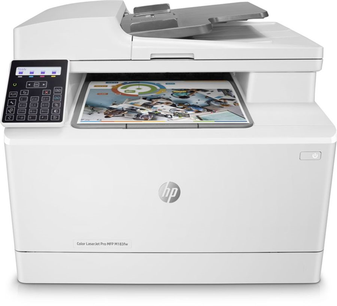 Многофункциональное устройство HP Color LaserJet Pro MFP M183fw (p/c/s/f ,A4, 16ppm, 256Mb, ADF35, USB, WiFi/ Fast Ethernet10/100 Base-TX,1 tray 150, 1year warr,cartridge 800&700 cmy in box,R (незначительное повреждение коробки)