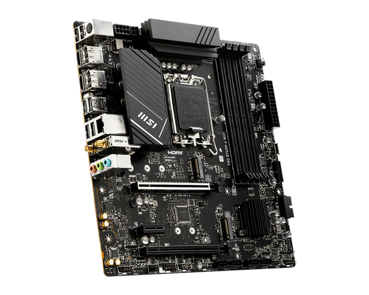 Материнская плата MSI PRO B760M-A WIFI DDR5 s1700,4DDR5,2PCI-Ex16,1PCI-Ex1,2M.2,4SATA3,2USB3.2 Gen2,MicroATX, RTL