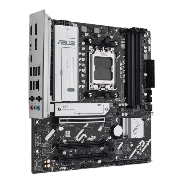 Материнская плата ASUS PRIME B840M-A WIFI, AM5, B840, 4*DDR5, 4*SATA, 3*M.2, 2*USB 3.2, 4*USB 2.0, Type-C, 4*PCIx16, 2* DP+HDMI, mATX; 90MB1J20-M0EAY0