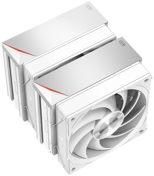 Кулер для процессора PCCooler RZ620 WH, 2x120mm FAN, 6 HEAT PIPES, 4-PIN PWM, 500-2200 RPM, 32 DBA, FDB BEARING, LGA 1851/1700/1200/115X, AMD AM5/AM4