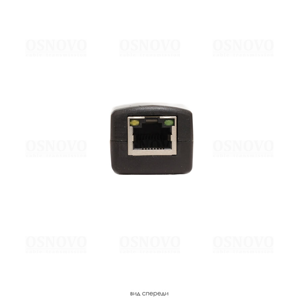 Преобразователь напряжения PoE OSNOVO CN-PoE24/G PoE-конвертер Gigabit Ethernet 48V в 24V. Порты: вх. - RJ45(10/100/1000 Base-T, IEEE 802.3af/at), вых. - кабель RJ45(10/100/1000 Base-T, 24V 1A). Входное напряжение: DC48-57V. Методы
