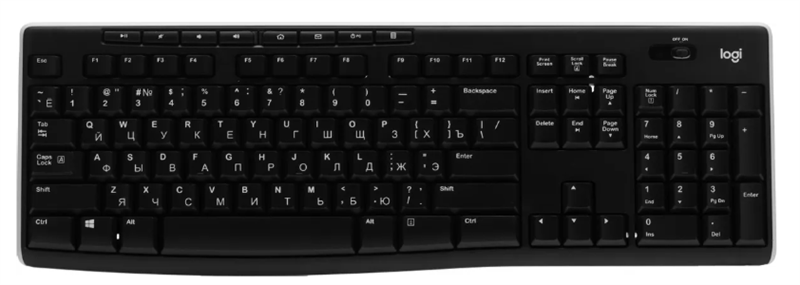 Клавиатура Logitech Wireless Keyboard K270, Black, CN, Rus/Eng [920-003757]