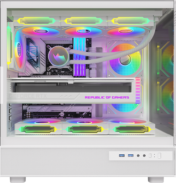 корпус Formula V Line Crystal Z8 White, ATX, Left side Tempered Glass, Dual Front Panel with Tempered Glass & Mesh, TYPE-C*1, USB3.0*2