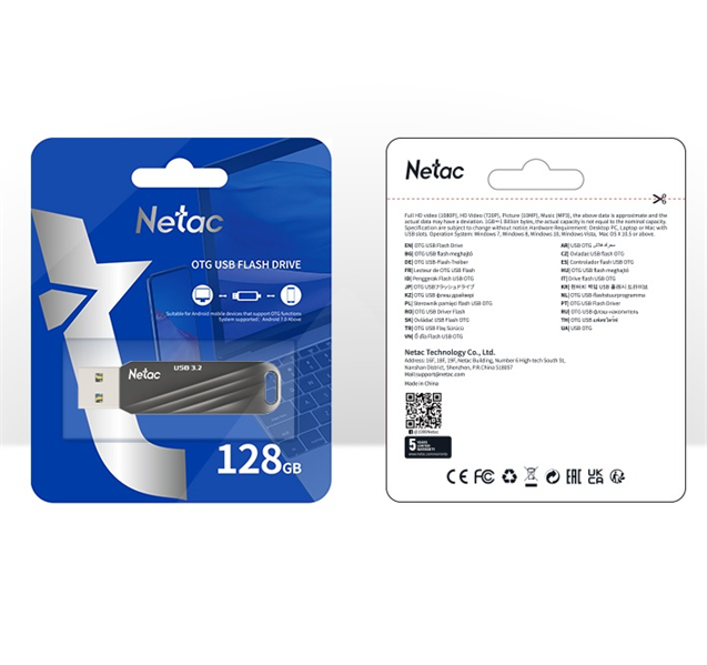 Носитель информации Netac US11 128GB USB3.2+TypeC Dual Flash Drive