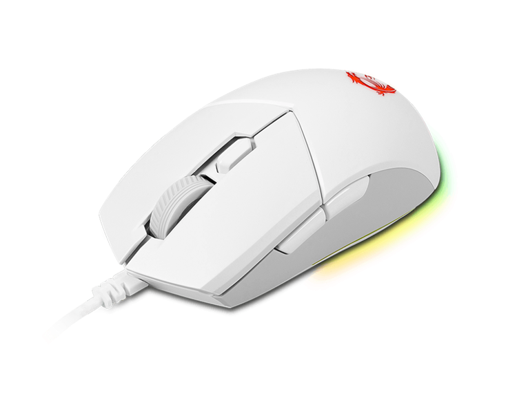 Мышь проводная Gaming Mouse MSI Clutch GM11, Wired, DPI 5000, symmetrical design, RGB lighting, White