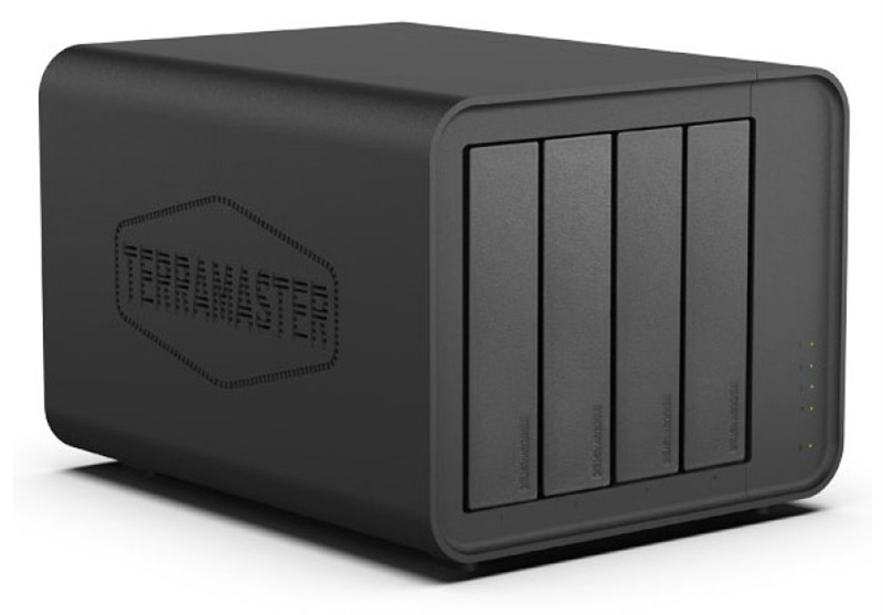 система хранения данных TerraMaster F4-212 tower NAS QC 1,7Ghz/2Gb/TRAID,JBOD,RAID0,1,10,5,6/up to 4 HS SATA(3,5' or 2,5')/2xUSB/1xGbE RJ-45/iSCSI/1xPS/1YW