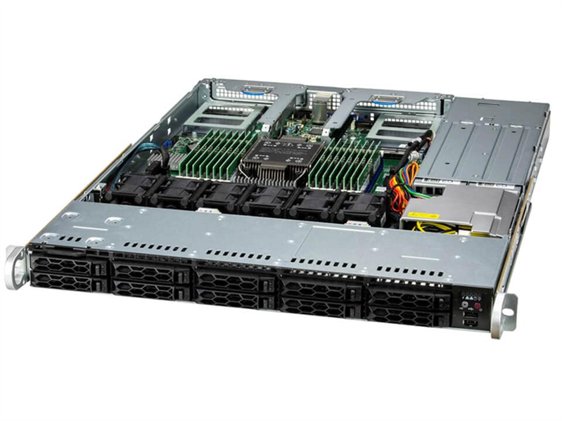 Серверная платформа Supermicro SuperServer 1U 111C-NR noCPU(1) 4th/5th Gen(MCC Carrier)/ 350W TDP/no DIMM(16)/ 4x NVMe Hybrid+ 6x SAS/SATA/ 2x1Gb/ SFT-DCMS-SINGLE/2x 860W