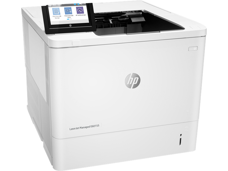 Принтер HP LaserJet Managed E60155dn Printer (A4, 1200dpi, 52ppm, 512Mb, 2 trays 100+550, duplex, USB/extUSBx2/GigEth, cartridge in box)