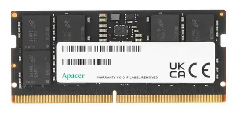 Оперативная память Apacer DDR5 32GB 5600MHz SO-DIMM CL46 1.1V (Retail) 2048*8 3 years (AS32GHB56CVBBGH/FS.32G2C.PKH)