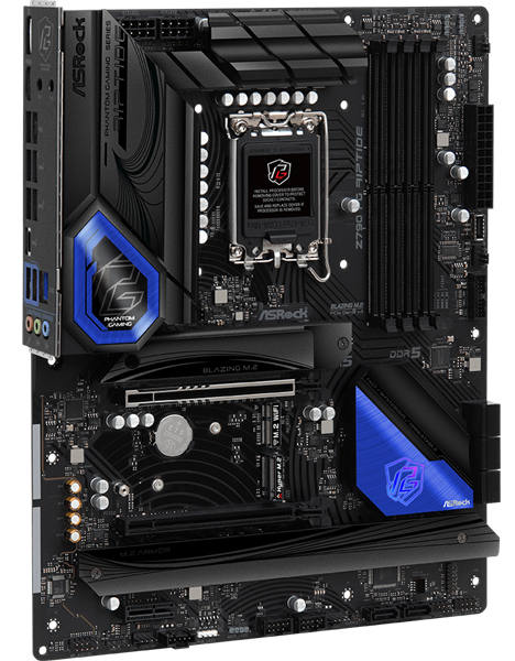 Материнская плата ASROCK Z790 PG RIPTIDE, LGA1700, Z790, 4*DDR5, 8*SATA, 5*M.2, 6*USB 3.2, 2*USB 2.0, Type-C, 2*PCIx16, 1*PCIx1, 1xM.2 (Key E), HDMI+DP, ATX