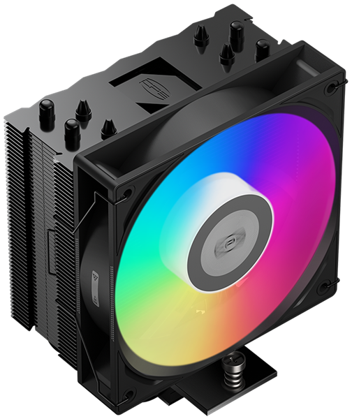 Кулер для процессора PCCooler RT400 ARGB BK, 120mm FAN, 4 HEAT PIPES, 4-PIN PWM, 500-2200 RPM, 34.9 DBA, HYDRO BEARING, LGA 1851/1700/1200/115X, AMD AM5/AM4