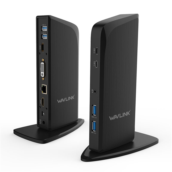 Док-станция Docking Station WAVLINK USB-C&USB3.0 Universal with 65W PowerDelivery Include 20V/5A PowerAdapter/4xUSB3.0/2xUSB-C/1xHDMI 4K 30HZ/1xHDMI 2K 50HZ/1xDVI/DVItoVGA adapter/1xGigabit LAN/1xAudio In/Out