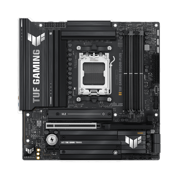 Материнская плата ASUS TUF GAMING B850M-PLUS, AM5, B850, 4*DDR5, 4*SATA, 3*M.2, 7*USB 3.2, 4*USB 2.0, Type-C, 2*PCIx16, 1*PCIx1, DP+HDMI, mATX; 90MB1IX0-M0EAY0