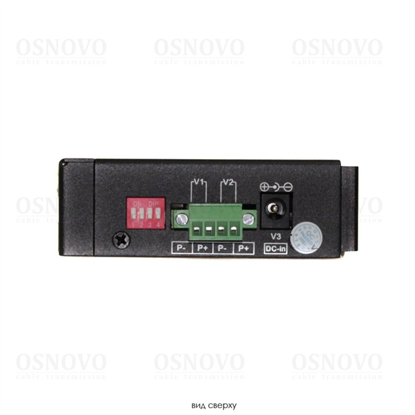 Медиаконвертер OSNOVO OMC-1000-11X/I Промышленный компактный медиаконвертер Gigabit Ethernet. Порты: 1 x GE (10/100/1000Base-T), 1 x GE SFP (100/1000Base-X). Поддержка режима CCTV: Увеличение расстояния передачи дан
