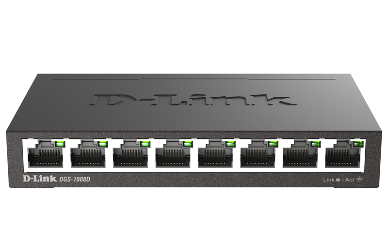коммутатор D-Link Неуправляемый коммутатор, 8x1000Base-T, корпус металл