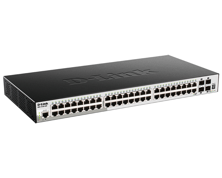 Коммутатор D-Link PROJ Настраиваемый L2+ стекируемый коммутатор, 48x1000Base-T, 4x10GBase-X SFP+, CLI, консольный порт RJ-45