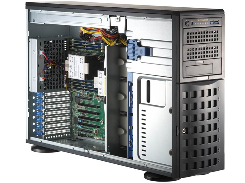 Сервер Supermicro SuperServer Tower 4U 741P-TR / 2x4410Y/ 2x64Gb/ 1xIntel D3 S4520 480GB SATA/ 2x1200W/ 1st config