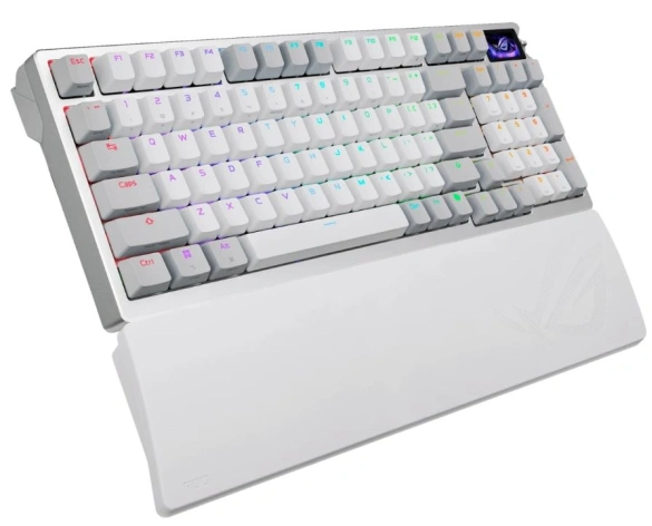 Клавиатура ASUS M901 ROG AZOTH 96 HE, Wired, 2.4GHz RF, Bluetooth 5.1, 96%, ABS, RGB Lighting, White