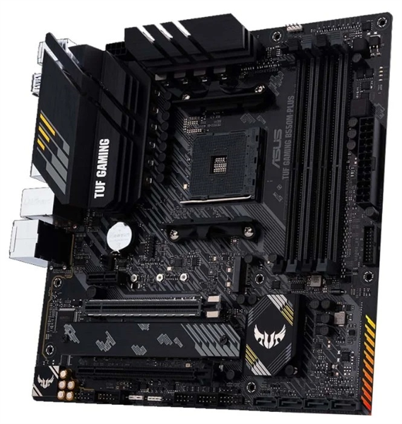 Материнская плата ASUS TUF GAMING B550M-PLUS, Socket AM4, B550, 4*DDR4, HDMI+DP, CrossFireX, SATA3 + RAID, Audio, 2,5Gb LAN, USB 3.2*8, USB 2.0*6, COM*1 header (w/o cable) mATX ; 90MB14A0-M0EAY0