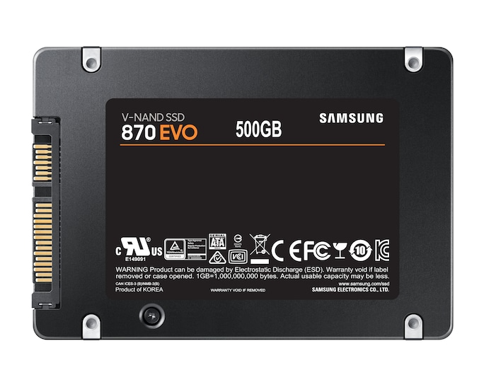 Твердотельный накопитель SSD 2.5" 500Gb Samsung SATA III 870 EVO (R560/W530MB/s) (MZ-77E500B/EU аналог MZ-77E500BW) 1year