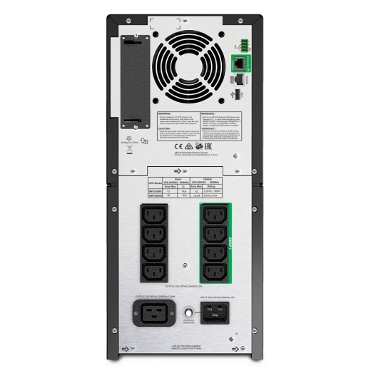 Источник бесперебойного питания APC Smart-UPS 3000VA/2700W, Line-Interactive, LCD, Out: 220-240V 8xC13 (4-Switched) 1xC19, SmartSlot, EPO, Black, 1 year warranty (замена SMT3000I)