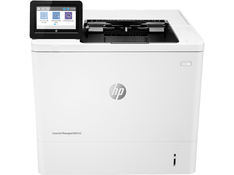Принтер HP LaserJet Managed E60155dn Printer (A4, 1200dpi, 52ppm, 512Mb, 2 trays 100+550, duplex, USB/extUSBx2/GigEth, cartridge in box)