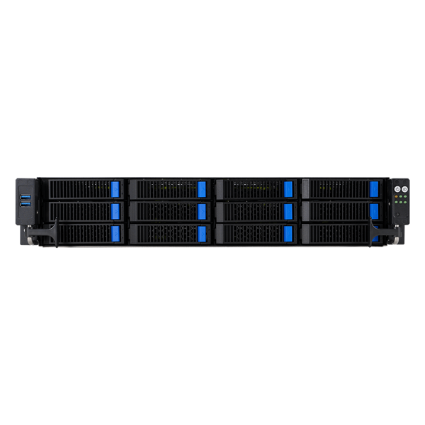 Серверная платформа ASUS RS720A-E12-RS12 2U, 2x SP5 (LGA 6096), 24 DIMM DDR5, 12x 3.5”/2.5" (4NVMe/SAS* + 4NVMe/SATA/SAS* + 4SATA/SAS* hs), 2x M.2 slot 2280, 2x10Gbe RJ45, 8 slots PCIe 5.0, 1x OCP 3.0, 2x2600W