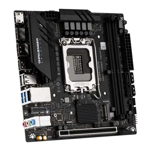 Материнская плата MAXSUN MS-Challenger H610ITX 2Lan V3, LGA1700, H610, 2*DDR4 2*SATA3, M.2, 2*USB 3.2, 3*USB 2.0, 1*PCIEx16, 2*HDMI+DP, mITX