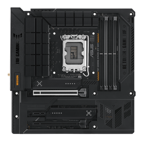 Материнская плата ASUS TUF GAMING B760M-BTF WIFI, LGA1700, B760, 4*DDR5, 4*SATA, 3*M.2, 5*USB 3.2, 4*USB 2.0, Type-C, 2*PCIx16, 1*PCIx1, DP+HDMI, mATX; 90MB1G50-M0EAY0