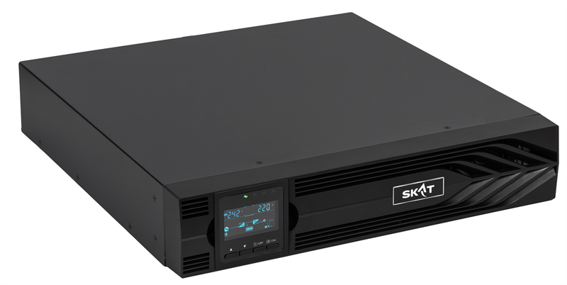 Источник бесперебойного питания (8768) SKAT-UPS 2000-RACK-ON-4X9 P3 - ИБП 2000 Вт, On-Line, синус, встр. АКБ 48В (4x9Ач), 2хSchuko
