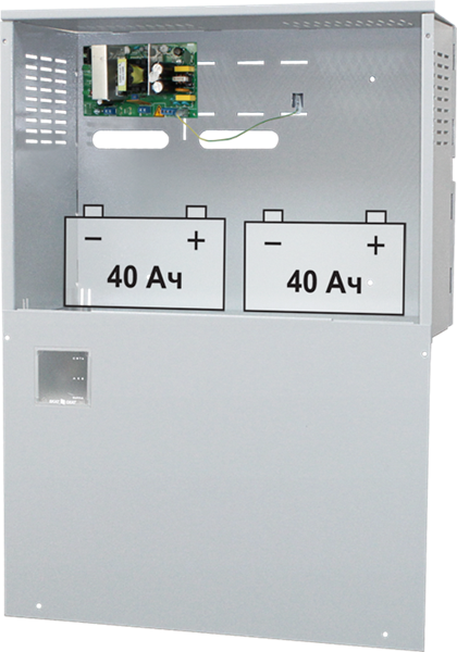(67) Бастион СКАТ-2400И7 исп.5000 (СКАТ ИБП-24/4,5-2x40) источник питания 24В 4,5А корпус под АКБ 2х40 Ач СС ТР