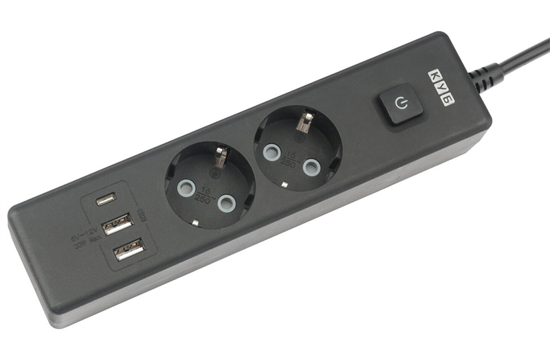 Сетевой фильтр Power Cube сетевой фильтр c USB, 1,9 метра, USB-порты:Type-A: 2 шт,Type-C: 1 шт.зарядка 3.5А/20вт, 2 розетки с заземлением, 16А/3,5кВт, cечение провода: 3х1,0мм2, белый, 2 года гарантии, Россия