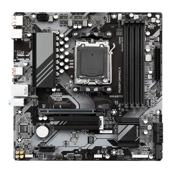 Материнская плата GIGABYTE A620M GAMING X, AM5, A620, 4*DDR5, 4*SATA, 1*M.2, 2*USB 3.2, 2*USB 2.0, Type-C, 1*PCIx16, 1*PCIx1, DP+HDMI, mATX