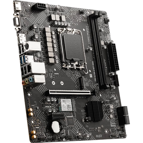 Материнская плата MSI PRO H610M-G WIFI DDR4,H610,LGA1700,2DDR4,1PCI-Ex16,1PCI-Ex1,1M.2,4SATA3,4USB3.2
