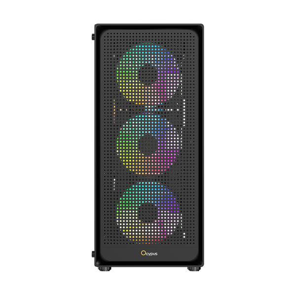 корпус Ocypus Gamma C50 BK ARGB, MATX, USB3.0*1+USB2.0*2, FRONT 3x120mm ARGB, REAR 1x120mm ARGB (существенное повреждение коробки)