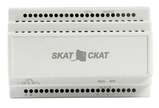 ИБП исполнения DIN (597) Бастион SKAT-12-4.0 DIN (СКАТ ИБП-12/4-DIN) источник питания 12В 4А АКБ внешн. 1х17-26Ач